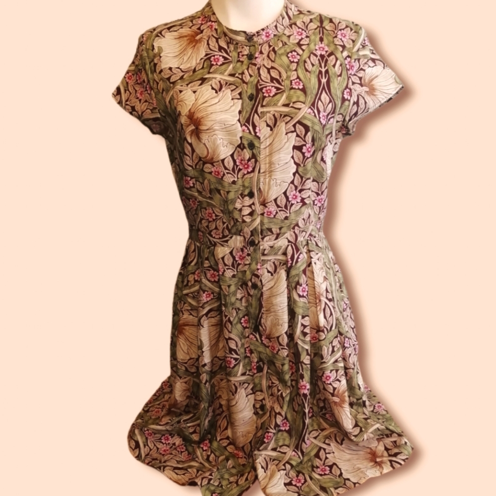 COPY - NEW! H&M x Morris & Co. short-sleeved patterned Fall dress in size 6 & 12